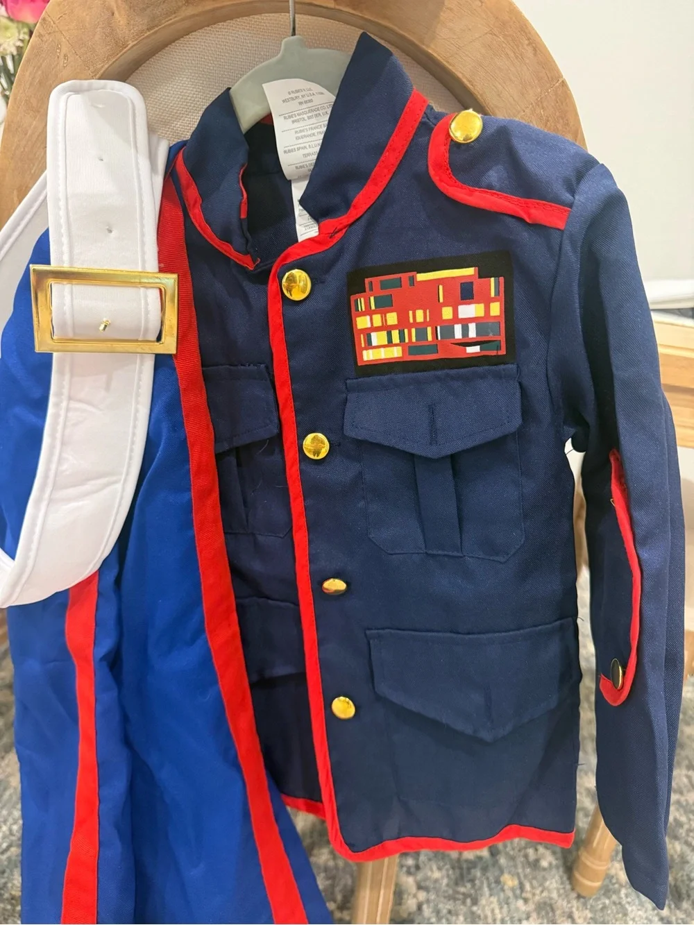 Boys USMC Marine Corps Dress Uniform Costume - Navy, Blue, Red, White - Picture 3 of 4